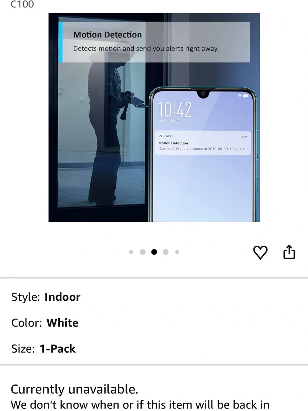 New in box TP-Link Tapo C100 Indoor Security Camera